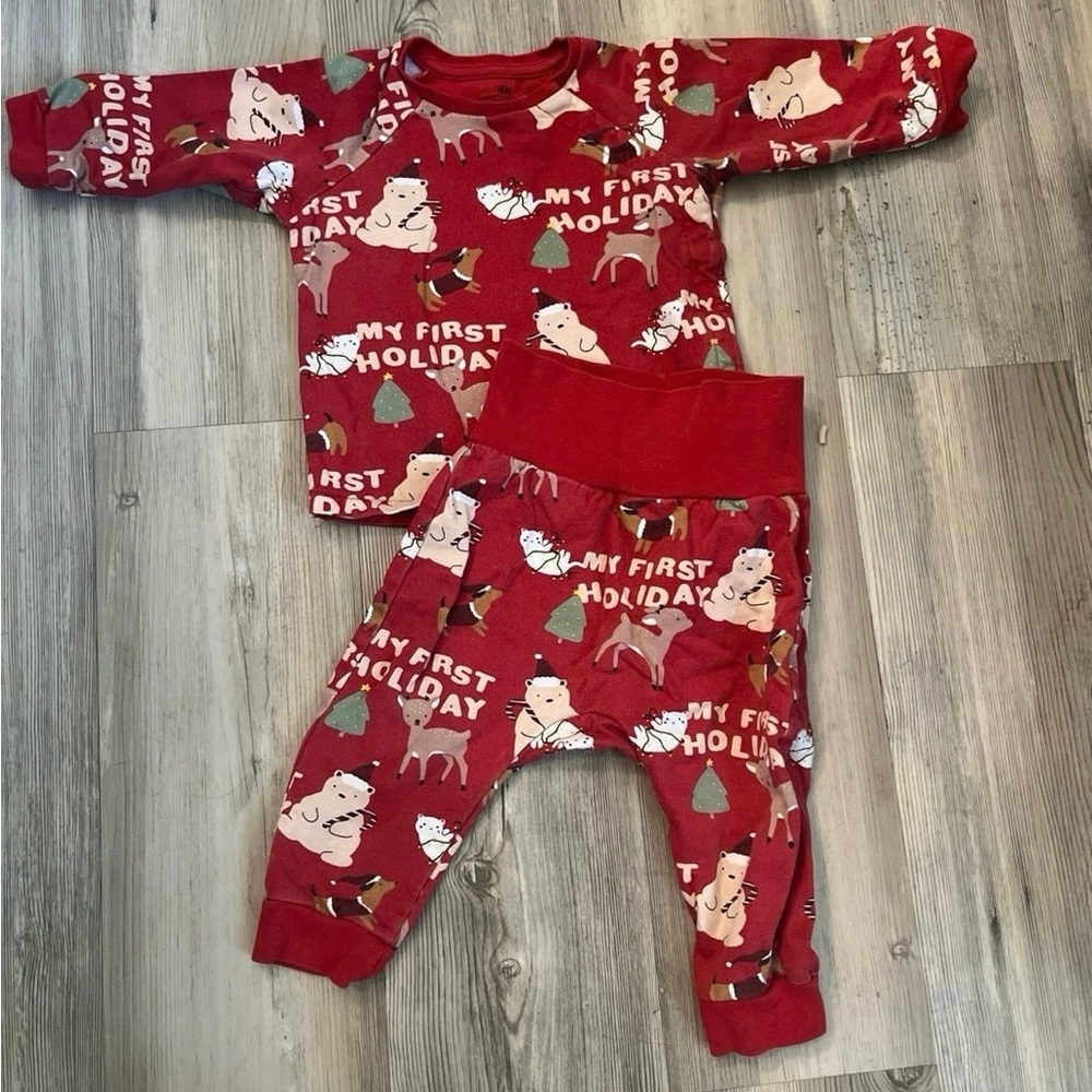 H&M Red Baby Holiday Outfit 9-12mo